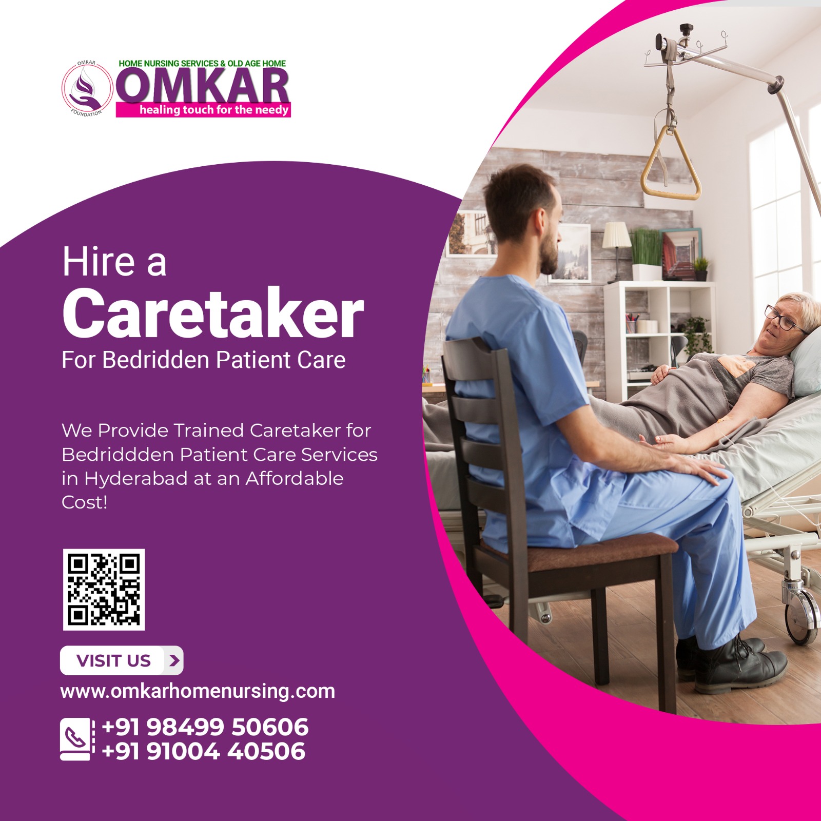 Hire a Caretaker for Bedridden Patient Care.